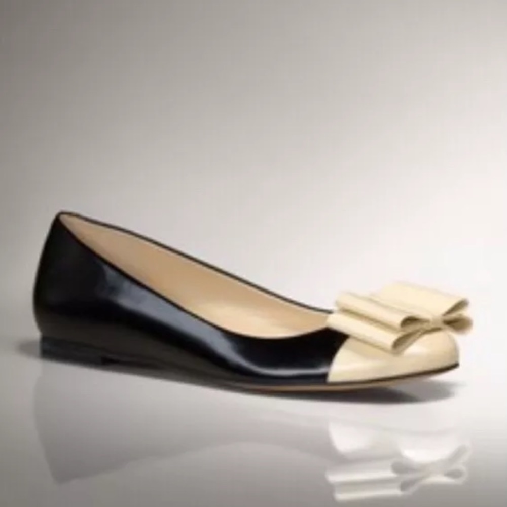 Talbots Black & Tan Lyla Tuxedo Flats Pongee 7.5N